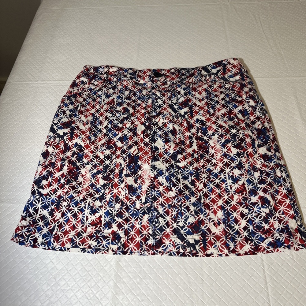 Christopher & Banks Straight Cotton Patriotic Skort Skirt Size 8‎ Preppy